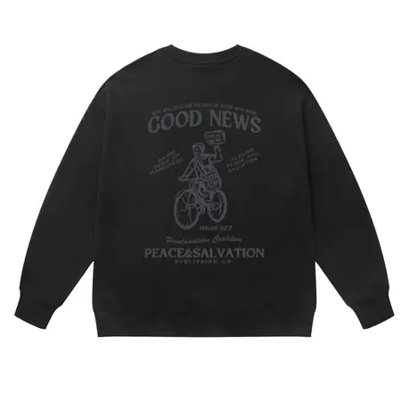 美式复古vintage原创字母印花圆领卫衣男体系简约大码加厚上衣潮商品大图