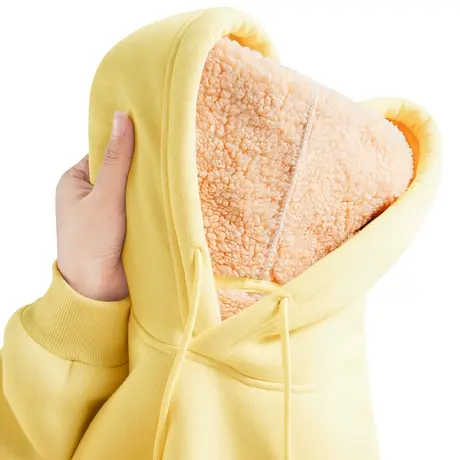 奶fufu连帽卫衣女秋冬加绒加厚羊羔绒小个子2024新款冬季超厚外套商品大图