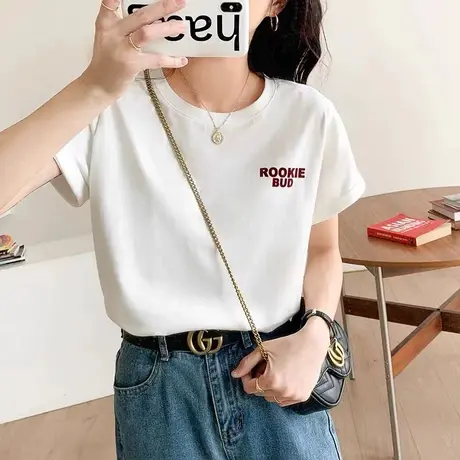 短袖t恤女2023年夏装新款男女情侣大码半袖体恤宽松纯棉ins上衣潮商品大图