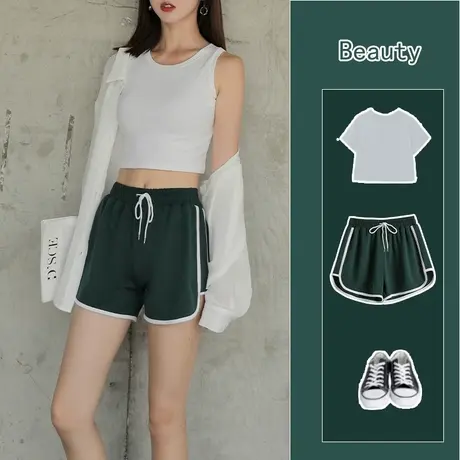 2023年夏季新款运动短裤女夏宽松ins显瘦高腰阔腿跑步健身休闲裤商品大图