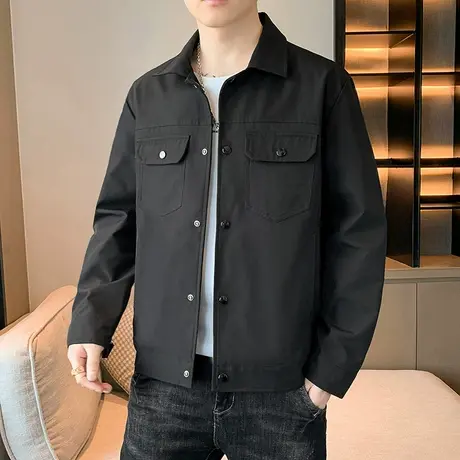 春秋款翻领夹克外套男士春季多口袋工装男装春装百搭衣服男款春款商品大图