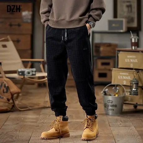 男士美式复古休闲裤男秋季束脚男裤2024年新款裤子男款高街工装裤商品大图