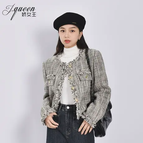 小香风西装女春秋季新款韩版气质名媛时尚高级感粗花呢西服短外套商品大图