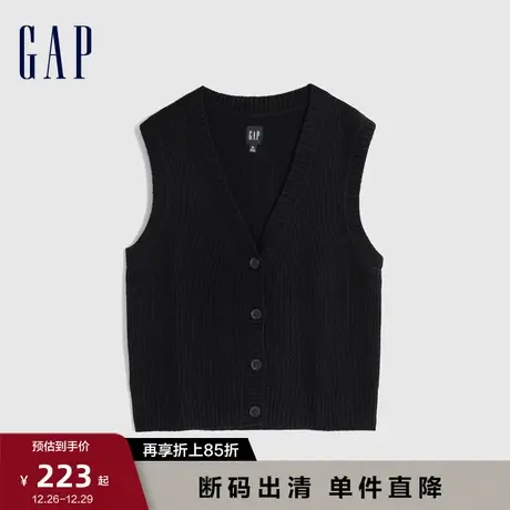 【断码优惠】Gap女装秋季新款廓形V领洋气针织背心宽松毛衣792237图片