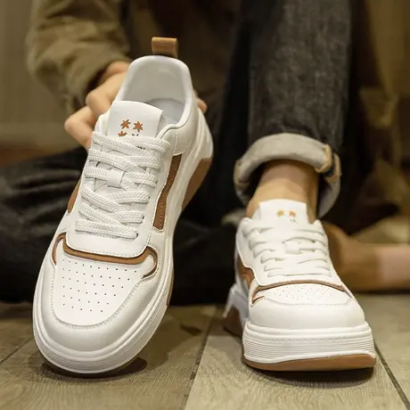 春季男鞋2024新款莆田运动板鞋男士潮流韩版休闲百搭小白鞋高级感商品大图