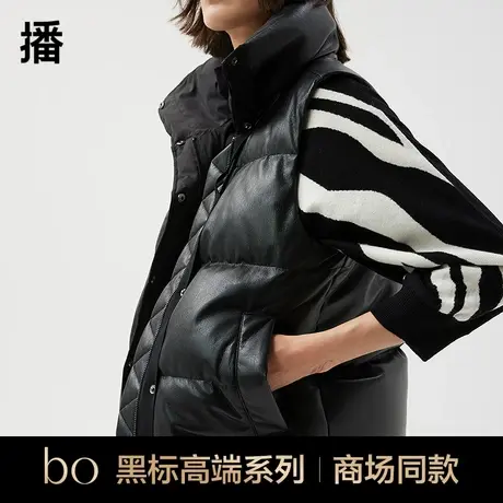 播90绒黑标高端系列短款羽绒马甲女商场同款面包服外套BDQ4RD0610图片