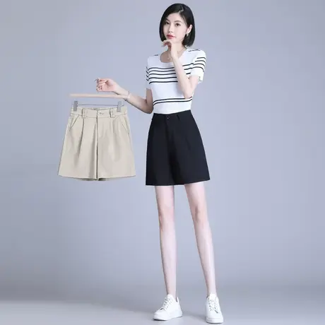 阔腿裤女夏季薄款高腰显瘦直筒西装短裤2023年新款时尚百搭休闲裤图片