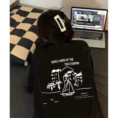 胖mm欧美短袖t恤女夏季宽松韩版潮oversize小众设计感纯棉上衣ins图片