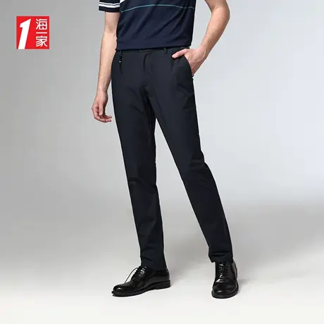 海一家基础舒适中腰长裤2023夏季新款简约中年男士休闲裤图片