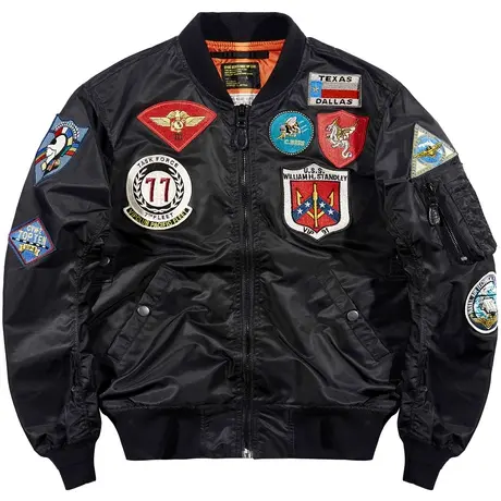 VIP秋季ma1飞行员夹克男士刺绣棒球服潮牌宽松工装外套空军飞行服商品大图