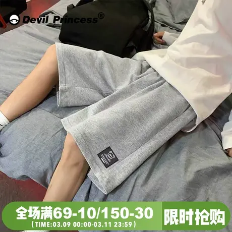 2025年夏季新款百搭宽松阔腿灰色短裤女高腰显瘦BF风ins潮五分裤商品大图