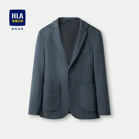 HLA/海澜之家弹力休闲西服24春夏新款条纹肌理修身加厚单西外套男图片