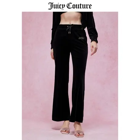 Juicy Couture橘滋休闲裤女2024春季新款美式宽松阔腿丝绒直筒裤商品大图