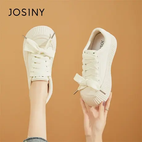 Josiny/卓诗尼厚底小白鞋女款2024新款春季超火小众休闲运动板鞋商品大图