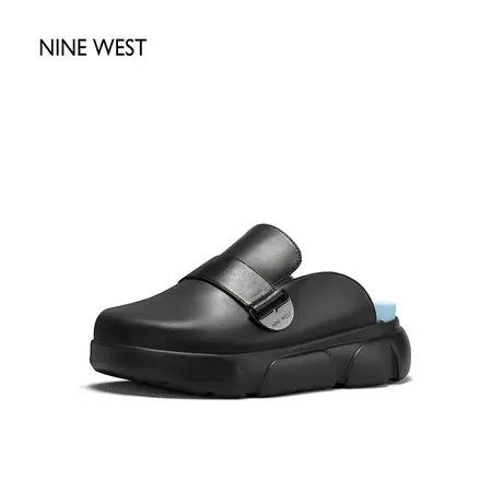 Nine West/玖熙包头半拖鞋女外穿平底一脚蹬休闲无后跟懒人鞋图片