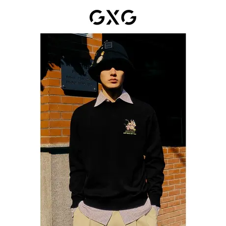 【男装】GXG【生活系列】 秋季牛转乾坤主题卡通刺绣针织毛衫商品大图