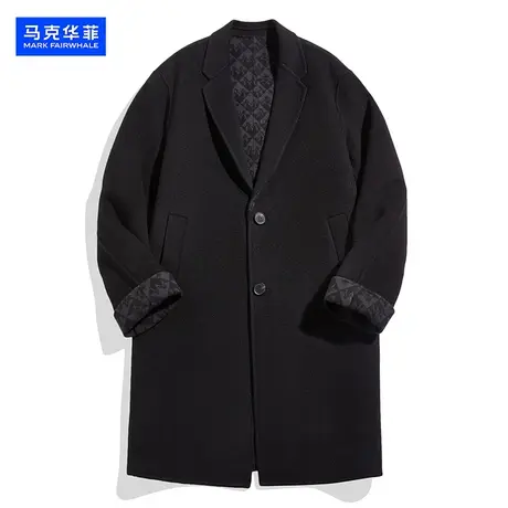 【侯明昊同款】马克华菲毛呢大衣男2023秋冬新款呢子外套男高端潮图片