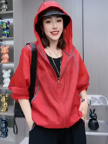 防晒衣女夏薄款外套上衣2023新款宽松休闲户外透气百搭防晒服外穿商品大图