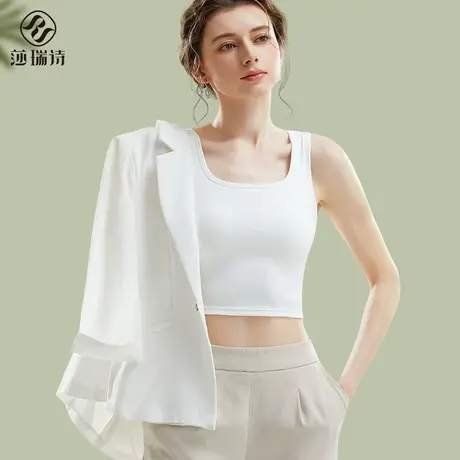 带胸垫吊带背心女夏季薄款2025新款内搭美背文胸一体无袖打底上衣商品大图