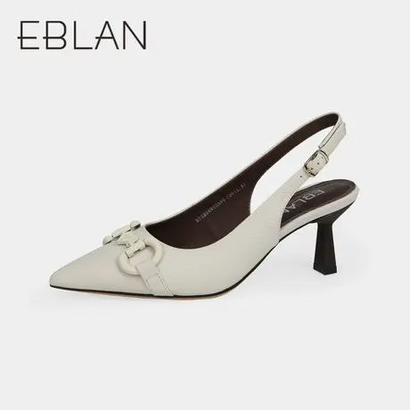 伊伴春夏女鞋尖头时尚单鞋女酒杯跟中跟通勤小众ins高跟时装凉鞋商品大图