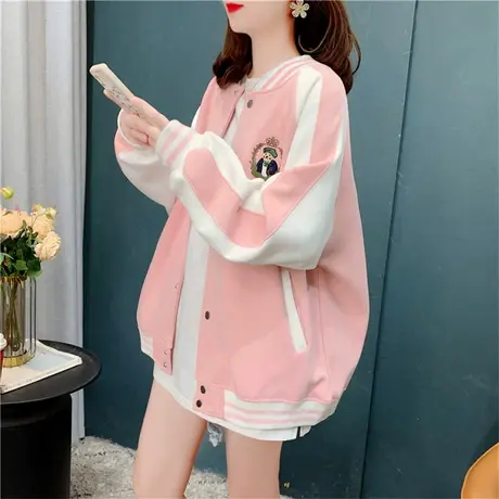 小个子刺绣棒球服卫衣女2022年新款春季爆款洋气减龄百搭上衣外套商品大图