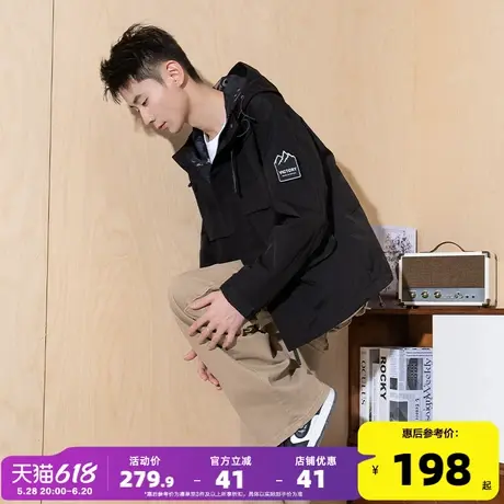 唐狮春秋款男连帽外套基础时尚百搭上衣休闲迷彩夹克运动潮流yc图片