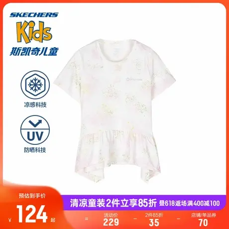 Skechers斯凯奇童装女童针织短袖夏季户外儿童舒适透气休闲T恤衫商品大图