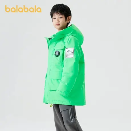 巴拉巴拉童装儿童羽绒服男童连帽外套2025冬装新款中大童工装潮酷商品大图