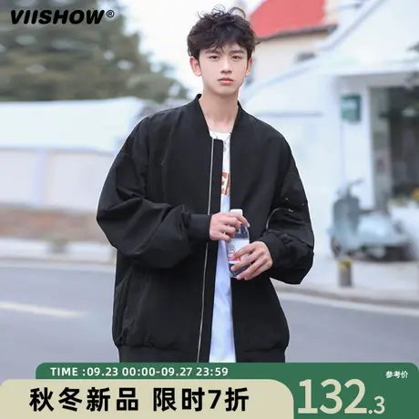 VIISHOW棒球服男牌飞行员夹克潮流复古宽松休闲春秋工装外套男士图片