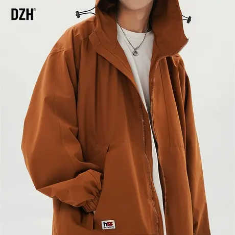 男士防风连帽冲锋衣男春秋高级感2023年新款休闲开衫外套美式夹克商品大图