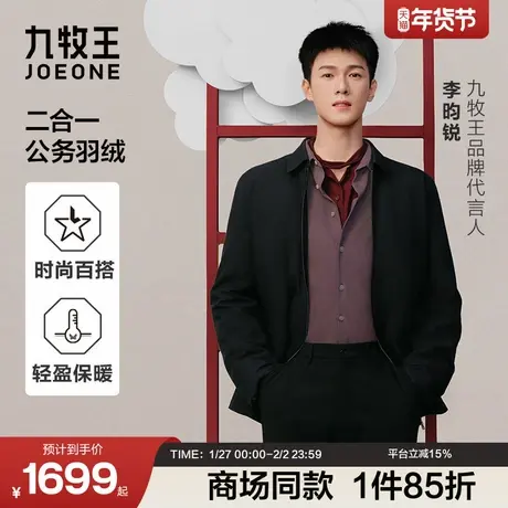 [李昀锐商场同款]九牧王男士25冬季新款行政夹克轻薄二合一羽绒服商品大图