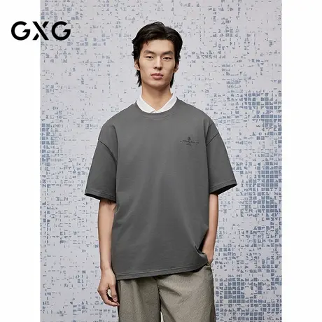 GXG男装 圆领T恤字母印花短袖针织 2025年夏季新品G25X442120图片