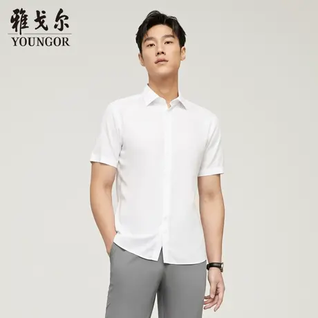 雅戈尔奥莱 男装短袖衬衫商务正装衬衣绅士免烫男衬衫上衣商品大图
