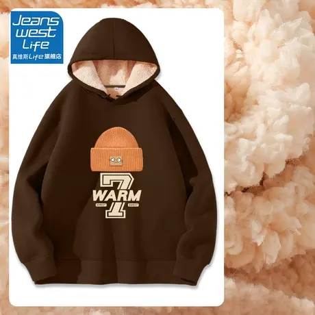 真维斯LIFE韩系慵懒风小个子女生上衣外套加绒卫衣女新款2023爆款商品大图