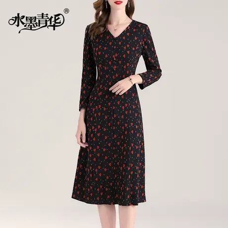 【1件7.9折】冬季新品时尚显瘦百搭打底裙气质优雅中长款连衣裙商品大图