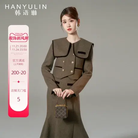 韩语琳小香风外套女2023新款短款长袖高品质秋冬款高级感气质上衣商品大图