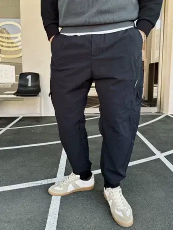 DAEVU大依无忧秋新款棉布束脚潮胖子大码男装加肥男士休闲长裤商品大图