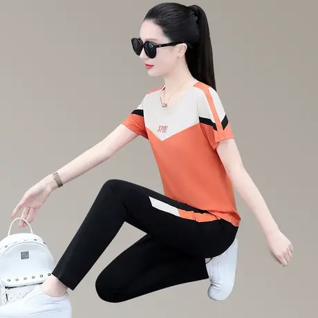 薄款长裤休闲运动服套装女春夏季新款时尚藏肉显瘦跑步女装两件套商品大图