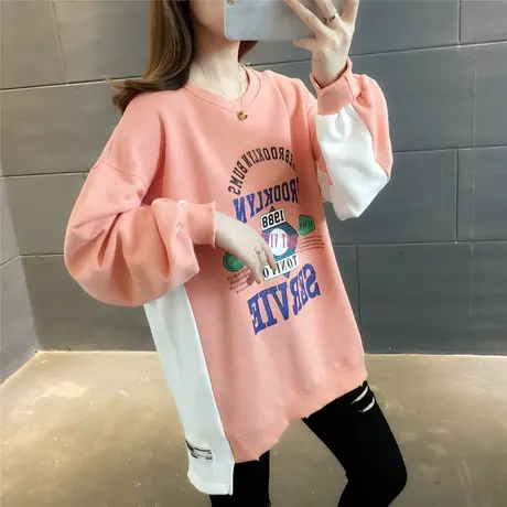 韩版ins潮宽松套头衫长袖上衣女春秋2023新款超火cec卫衣秋装衣服图片