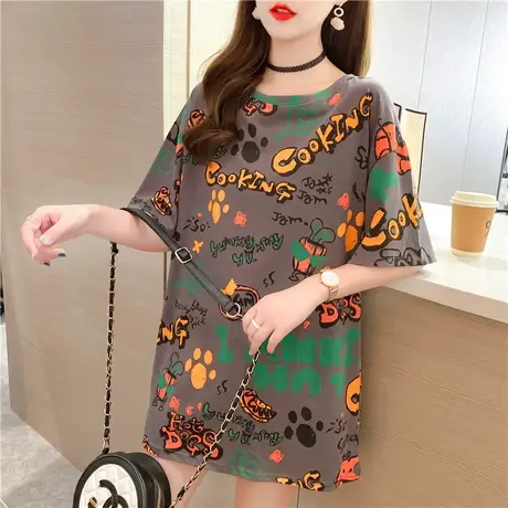 2023年春夏设计感小众情侣女装网红ins上衣卡通涂鸦宽松短袖t恤潮商品大图