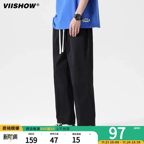 VIISHOW裤子男款春秋直筒宽松阔腿oversize日系休闲潮牌工装长裤商品大图