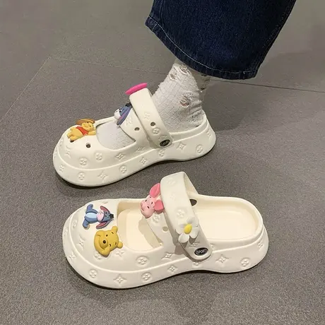 两穿洞洞鞋女夏季可外穿玛丽珍防滑厚底踩屎感卡通可爱包头凉拖鞋图片