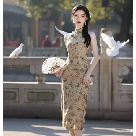 无袖旗袍夏季新款2024复古老上海民国风改良年轻款少女高级感日常商品大图