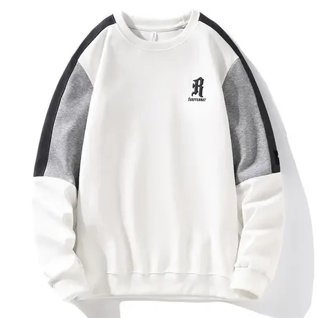 美式卫衣男春秋季新款体恤字母刺绣长袖t恤男潮上衣青少年打底衫T商品大图