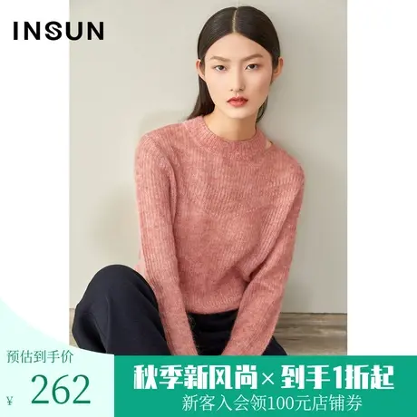 恩裳冬季新款时尚圆领宽松韩版套头羊毛马海毛针织衫女图片