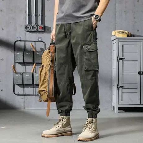 Modi Nick/摩帝尼克百搭夏季薄款男士宽松直筒复古潮流束脚长裤商品大图