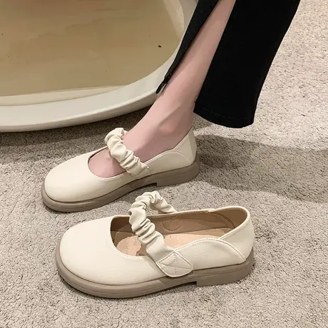 永希鞋子新款2023爆款女夏浅口魔术贴温柔通勤单鞋玛丽珍晚风女鞋商品大图