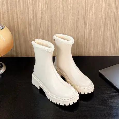 2023年新款时尚棉鞋韩版马丁短靴秋冬季加厚加绒女中筒防滑鞋子商品大图