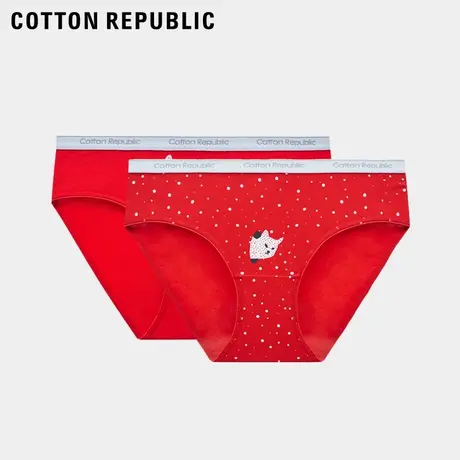 Cotton Republic/棉花共和国女士本命年行大运印花红内裤学院风女图片