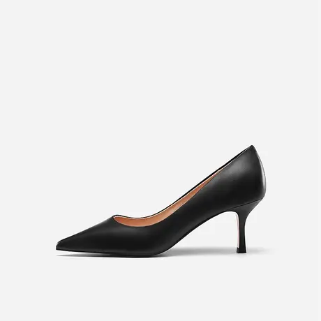 Nine West/玖熙2022年秋冬新款单鞋女尖头牛皮浅口通勤细跟高跟鞋图片